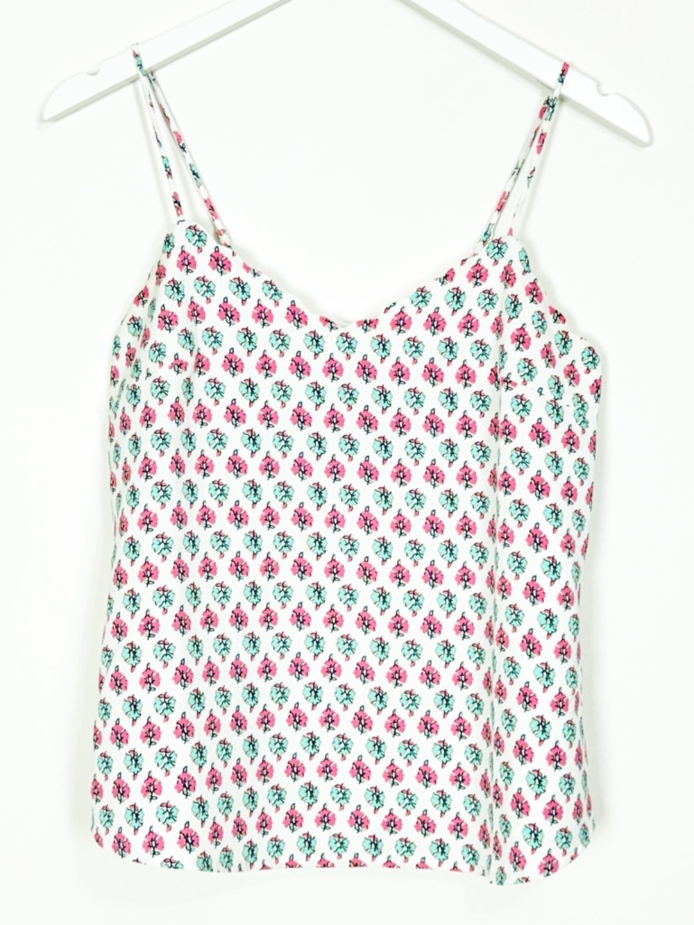 J. Crew Floral Scalloped Cami Tank Top